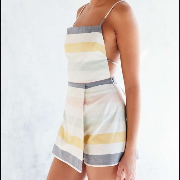 Sherbet striped skort romper