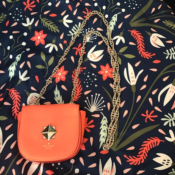 Kate Spade coral leather mini bag!