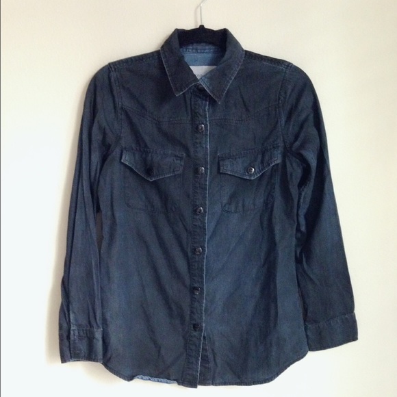 BCBGeneration Tops - BCBGENERATION dark washed denim button down shirt