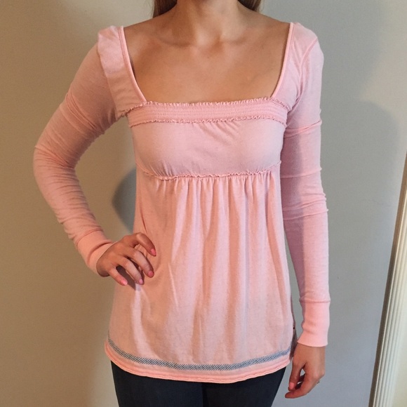 Super Soft Pink Hollister Babydoll Top