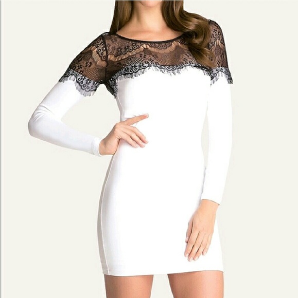bebe white dress long sleeve