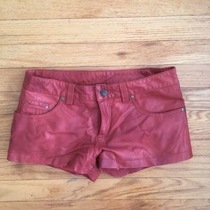 Free People vegan leather shorts