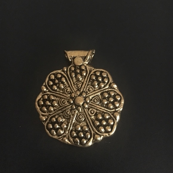 Antique gold flower design pendant tribal jewel