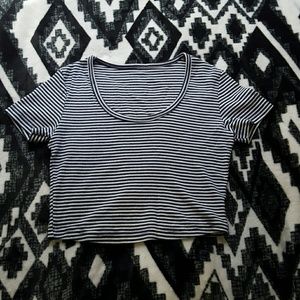 Striped Knitted Crop Top