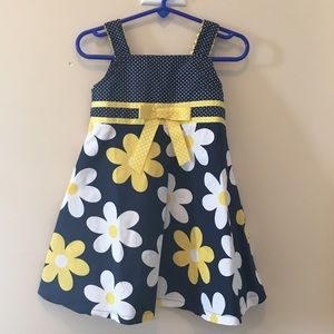 Blueberi Boulevard, Navy & Yellow Dress, 2T