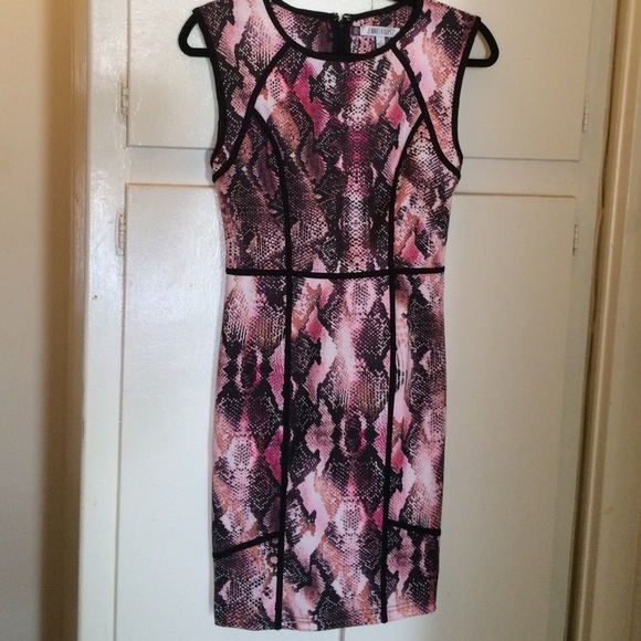 Jennifer Lopez pink/black Snake Print Dress - Picture 1 of 3