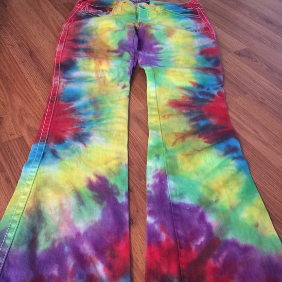 SALE!🌻Boho Hippie🌻 Tie-Dyed Festival Jeans - Picture 2 of 7