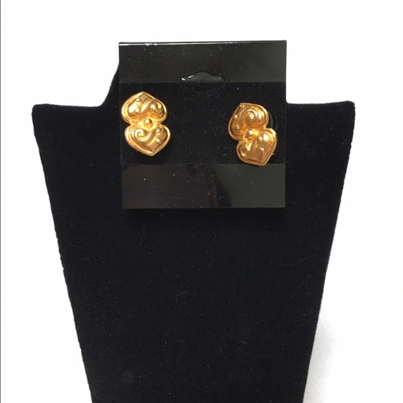 Faux Gold-plated Heart-shaped Earrings