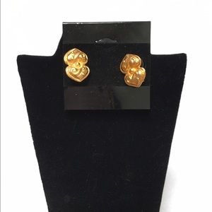 Faux Gold-plated Heart-shaped Earrings