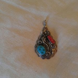Sterling and turquoise pendant