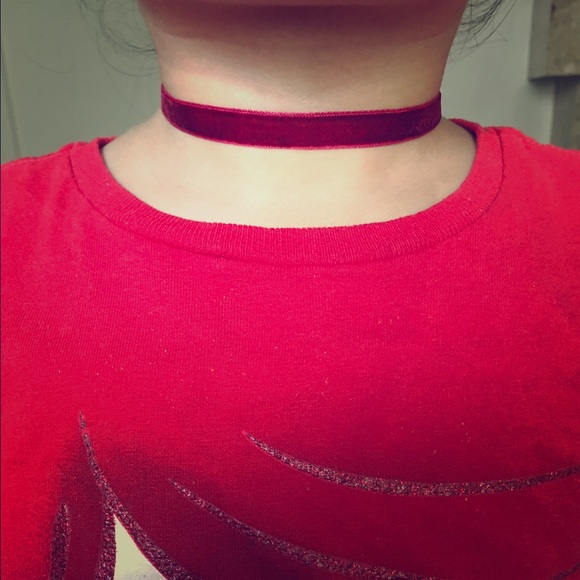 Girls velvet choker necklace