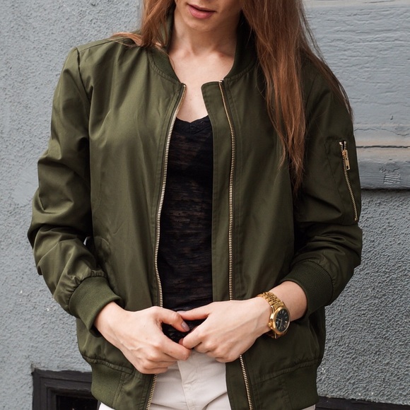 Military green bomber jacket - Picture 2 of 4