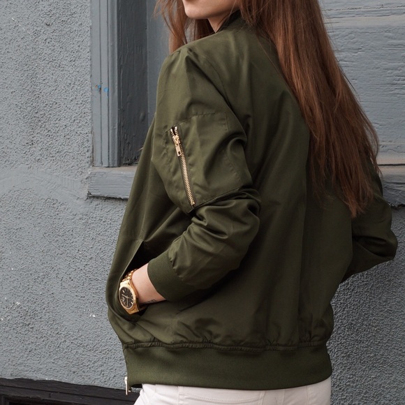 Military green bomber jacket - Picture 3 of 4