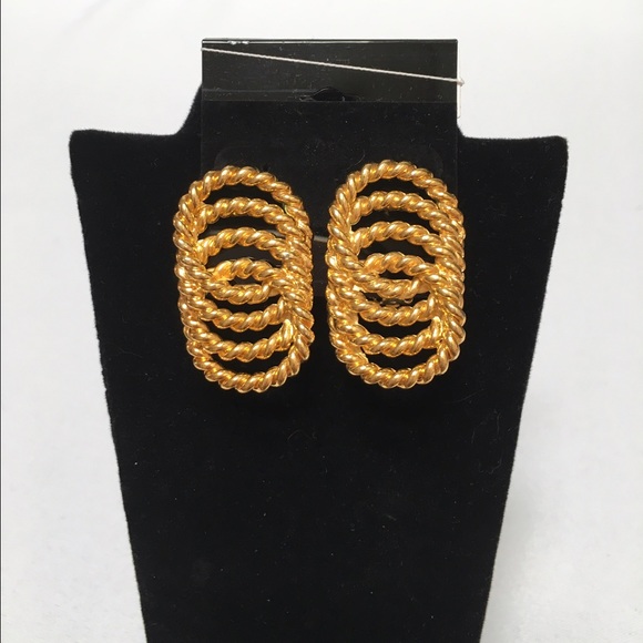 Faux Gold-plated Spiral Earrings