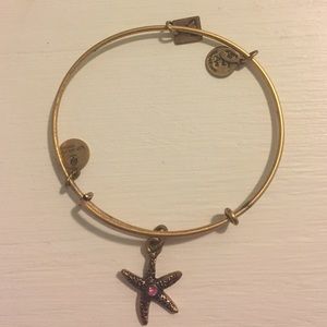 alex& ani bracelet w starfish charm &pink stone