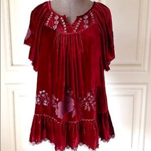 Sundance Embroidered Velvet Blouse