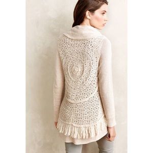 Anthropology Fringed Circle Cardigan NWOT