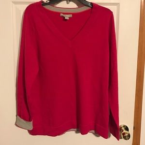 Banana Republic raspberry V-neck sweater size XL