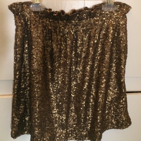 JOE fresh Bronze Sequin Mini Cocktail Skirt - Picture 1 of 2