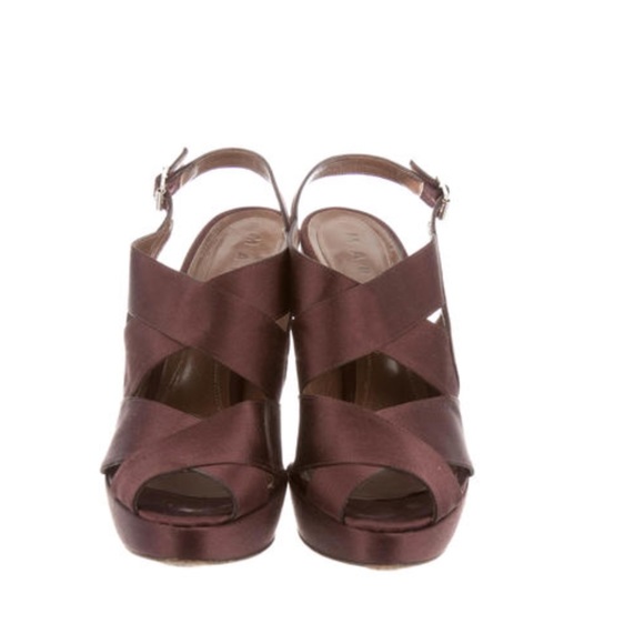 Marni Brown Satin Heels - Picture 3 of 4