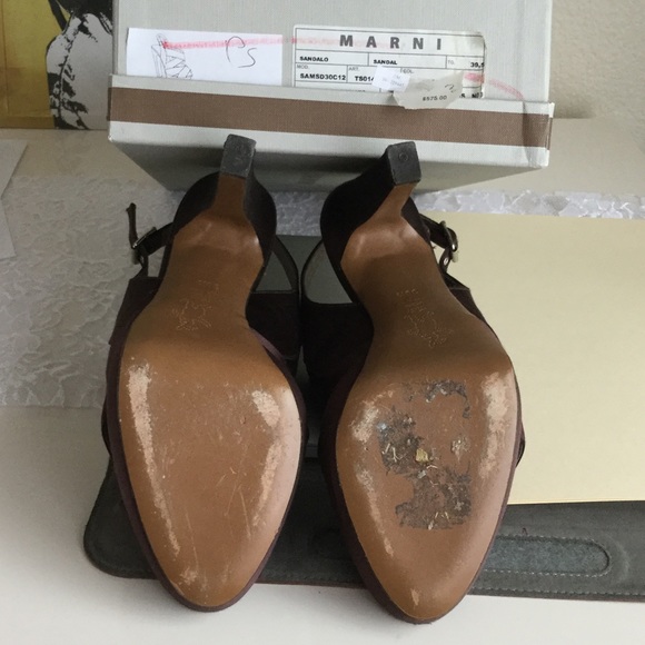 Marni Brown Satin Heels - Picture 4 of 4