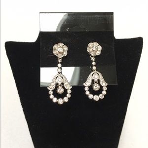Hamsa-Shaped Cubic Zirconia Earrings