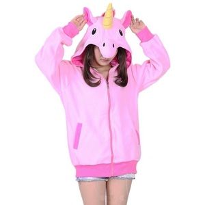 PINK UNICORN, ZIP-UP HOODIE!