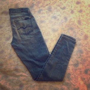 7 For All Mankind Gwenevere light wash skinny jean