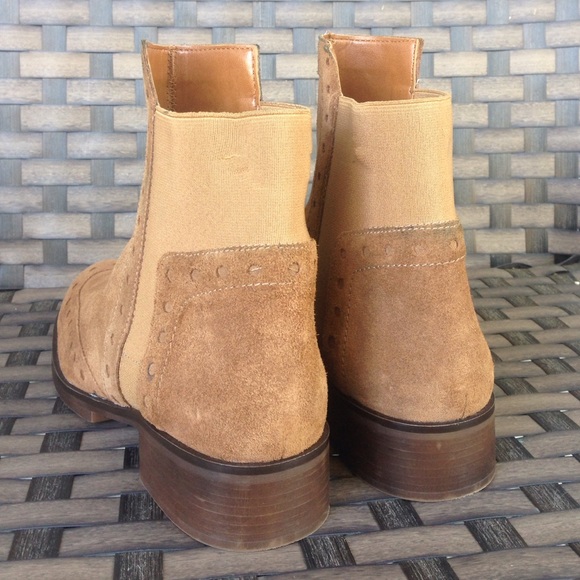 Tan suede Zara basic boots - Picture 3 of 4