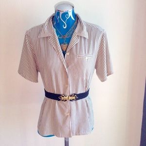 VTG Pinstripe Small/Medium Blouse