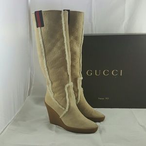 💥SOLD💥LIMITED EDITION GG SUEDE SHEARLING BOOTS