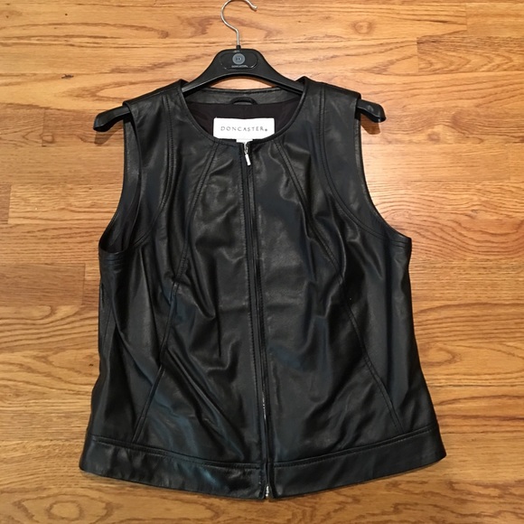 Genuine leather, black Doncaster vest