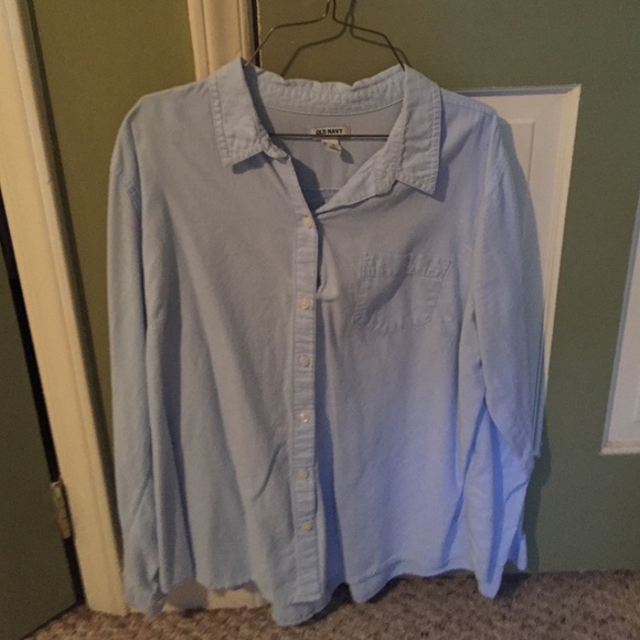 light blue button up