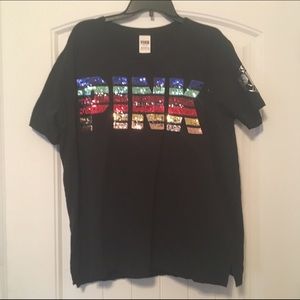 PINK SEQUIN BLING TOP