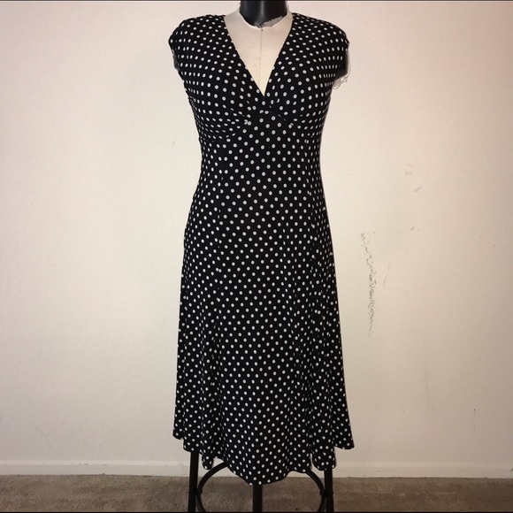 Dark Navy Polkadot dress