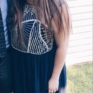 Asos curve navy formal dress