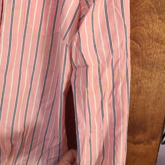 *SOLD* Hollister Pink with Blue Stripe Button Down - Picture 3 of 3