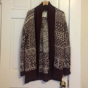 Abercrombie and Fitch open shawl neck sweater