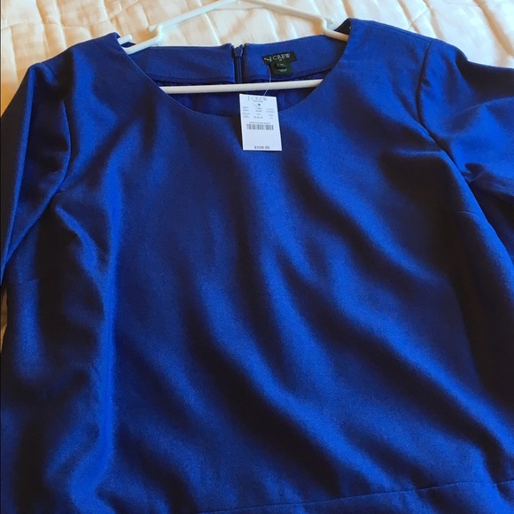 NWT J. Crew Cobalt Blue Long Sleeve Shift Dress