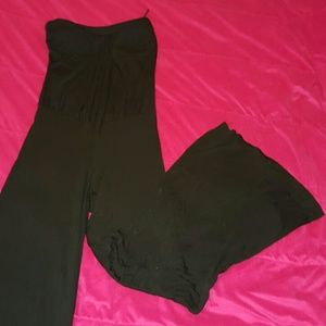 Strapless jumpsuit.