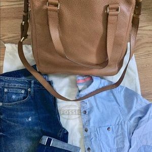 Fossil Preston Shopper Camel Bag