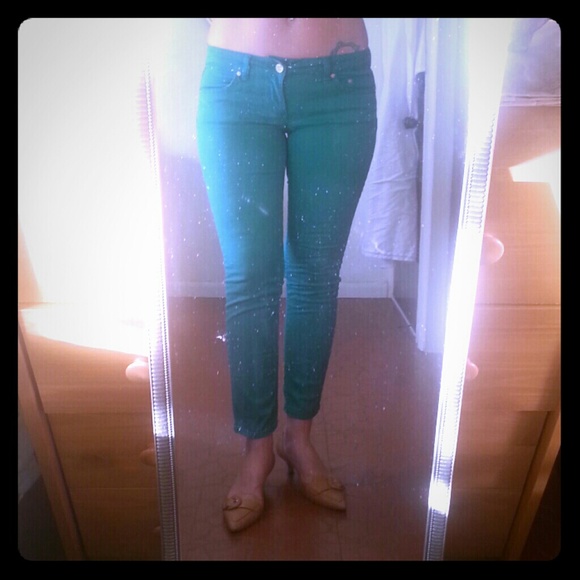 Green cotton pants size 9.