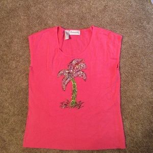 Hot pink embellished blouse