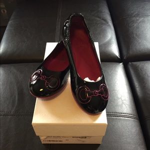 Authentic Gucci Kids Horsebit Stitch Ballet Flat