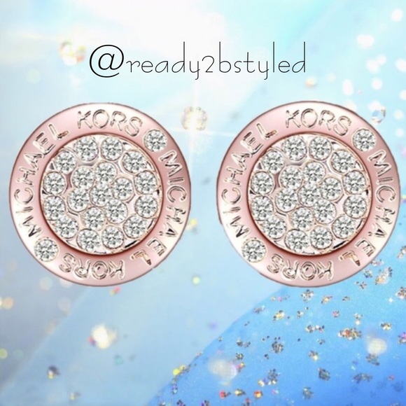 SOLD OUT|| NEW MK CRYSTAL ROUND EARRINGS - Picture 3 of 3
