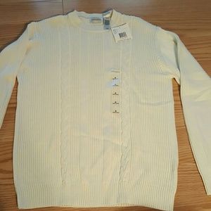 SOLD Claiborne Long Cream Cable Sweater Medium