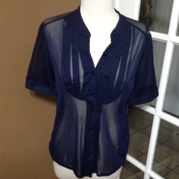 ASOS Tops - 🌹Final $🌹ASOS Blue Sheer Blouse Sz 10