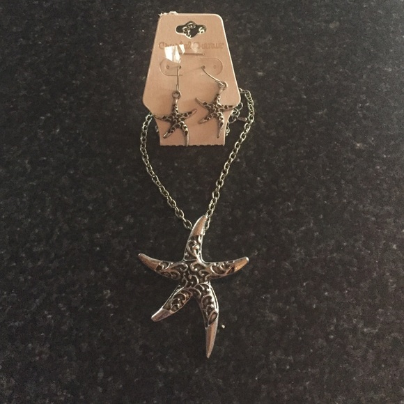 Stray fish necklace and earrings to match