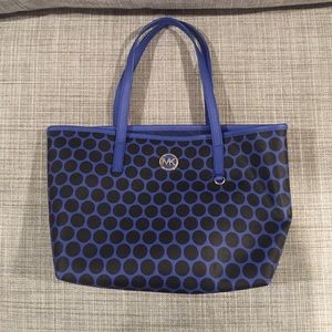 Michael Kors blue and black small tote