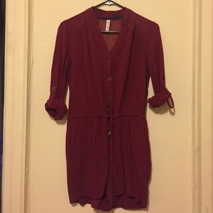 Maroon 3/4 sleeve maroon romper